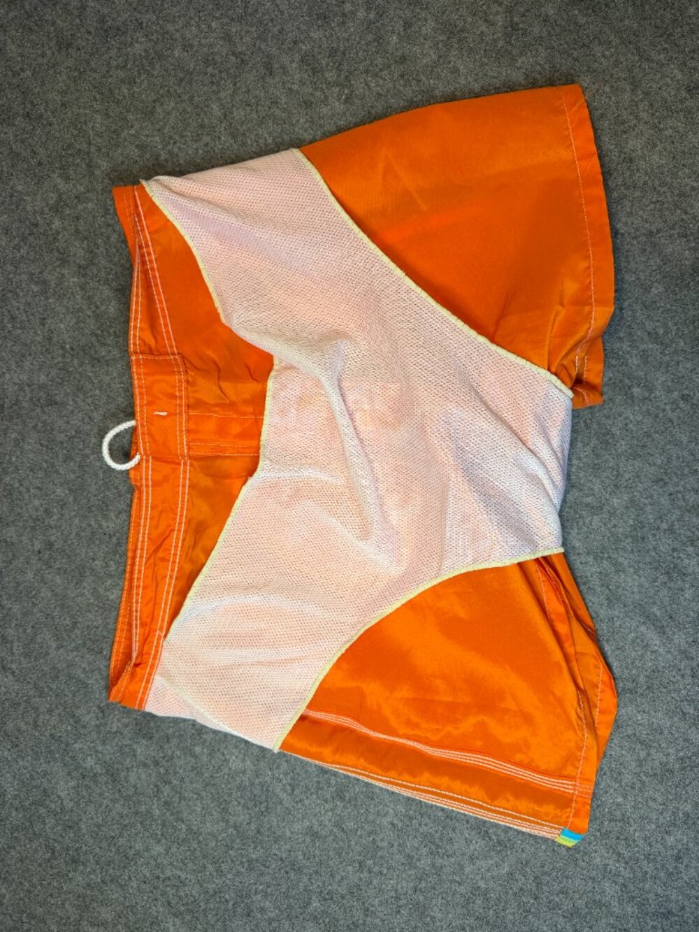 Sundek Men's Board Shorts Size 32 Orange Rainbow Stripe Swim Trunks - Picture 7 of 9